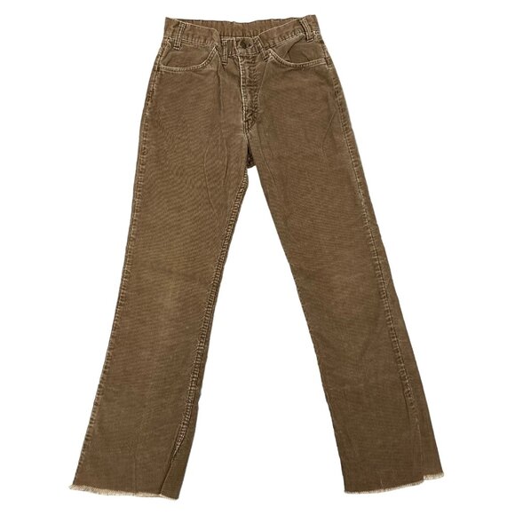 RARE Vintage 70s Levis 646 White Tab Flared Corduroy Pants Talon Zipper 28x29 - Picture 2 of 10